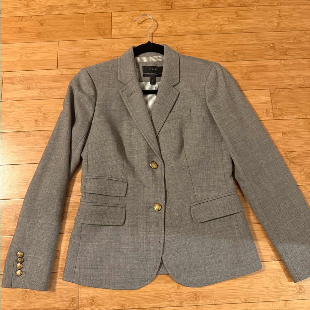 J. Crew Gray Blazer with Gold Buttons